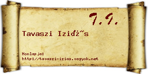 Tavaszi Iziás névjegykártya